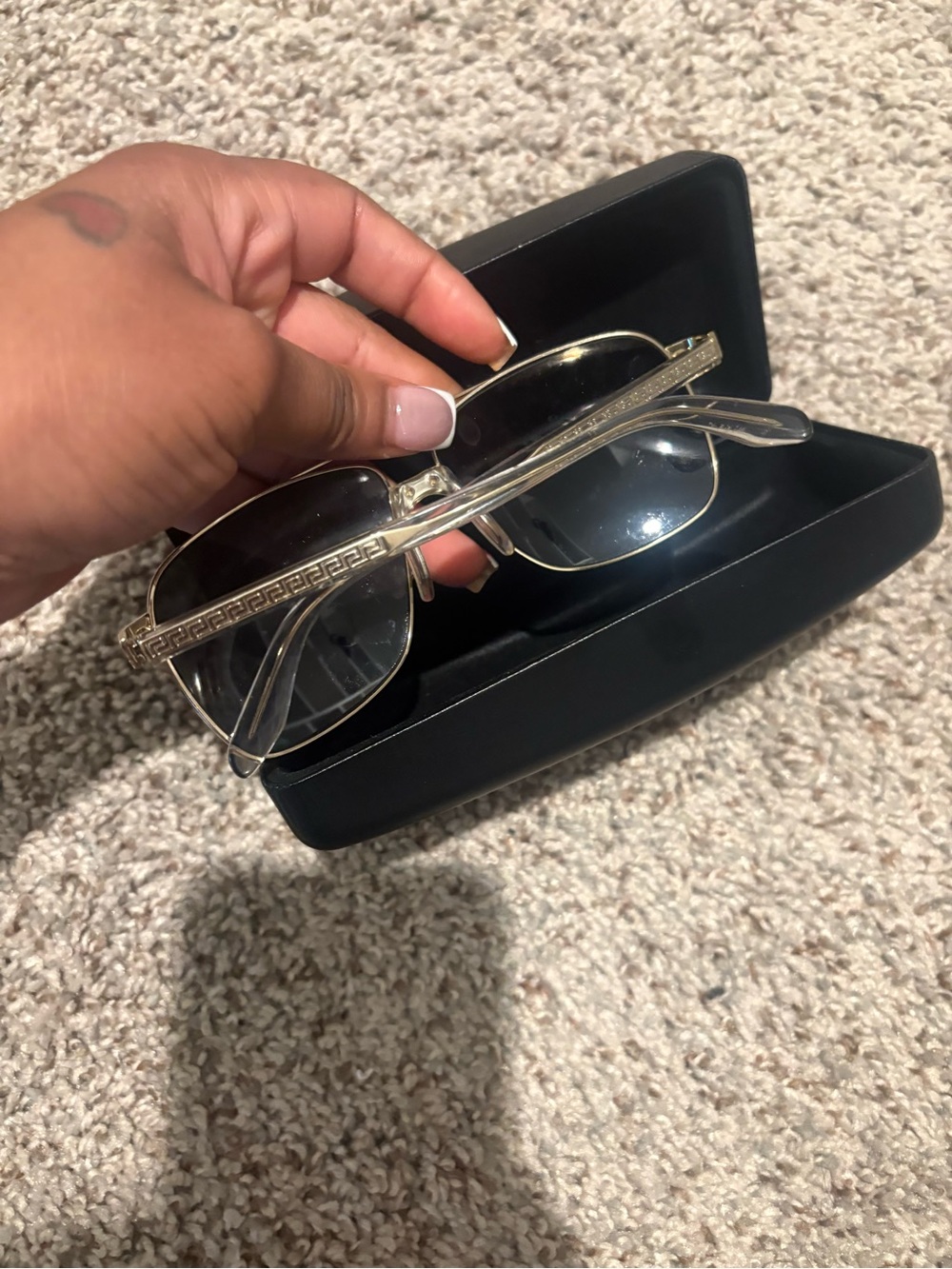 Gold Rim Clear Lens Women's Sunglasses